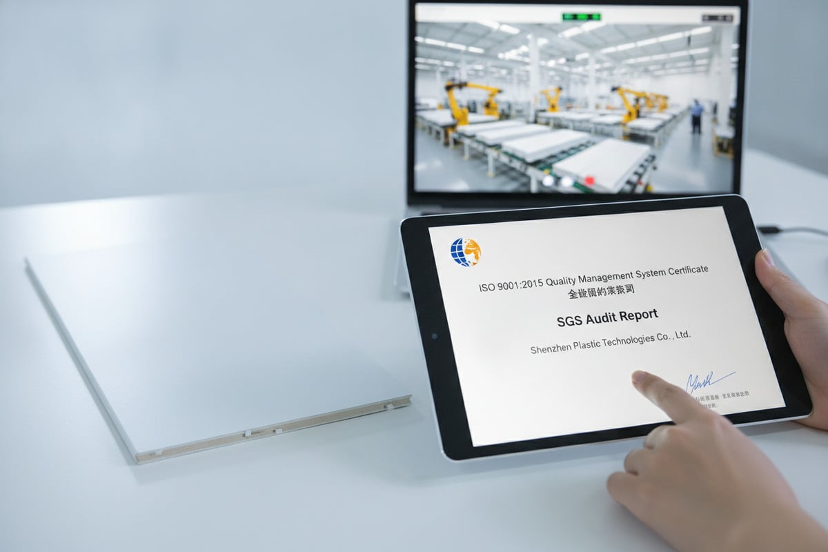 Verifying Chinese PVC ceiling factory credentials through ISO certifications and business registration documents (ID#2)